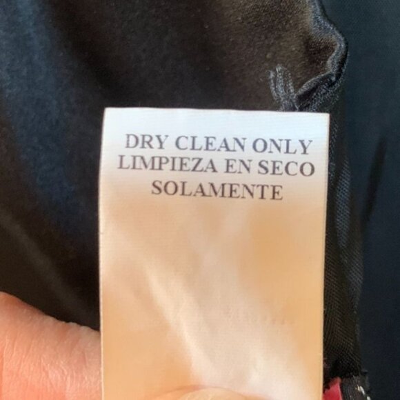 Vintage 90s Beaded Black Maxi Dress Gown Mermaid Pink Floral XXS - Picture 8 of 8